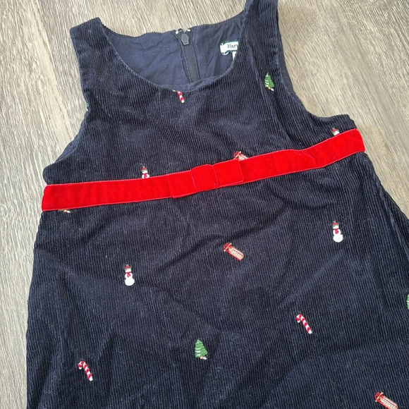 Hartstrings Navy Corduroy Christmas Holiday Dress Size 3T - Picture 2 of 6